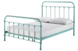 Collection Betsy Vintage Hospital Double Bed Frame-Duck Egg
